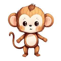 Cute Safari Baby Monkey Illustration
