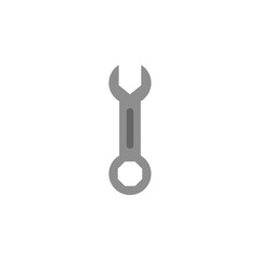 wrench icon. flat, simple, grey. used for symbol, icon, sign, logo