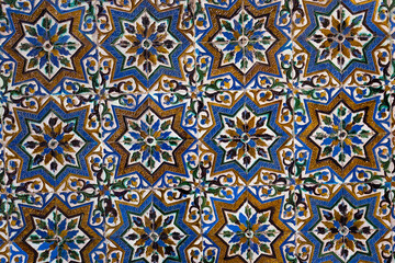 Ceramic azulejos in Casa de Pilatos, Seville, Andalusia, spain