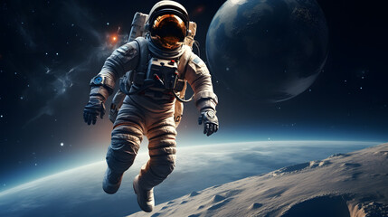 Cosmic Exploration: Astronaut Embarking on Celestial Journey