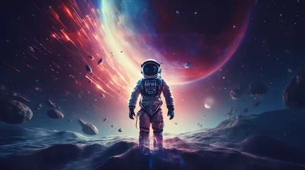 Fototapete Universum Cosmic Exploration: Astronaut Embarking on Celestial Journey