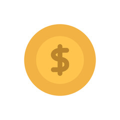 coin dollar icon flat style vector