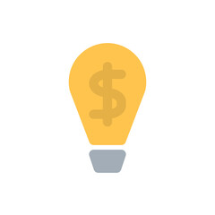 Light Bulb icon flat style vector