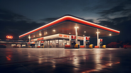 Roadside Respite: Service Station Along the Journey