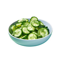 Swedish cucumber salad in a photo isolated on a transparent background