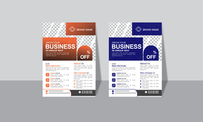 Creative Corporate & Business Flyer Brochure Template Design, accorporate creative colorful business flyer template design set, abstract business flyer, vector template design or business poster.