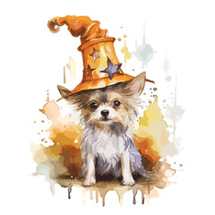 Dog Halloween, WaterColor , Illustration, PNG