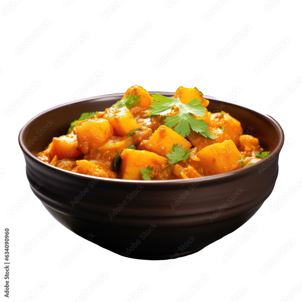 Canvas Prints Selective focus on moody background with pumpkin or kaddu ki sabzi served in a bowl