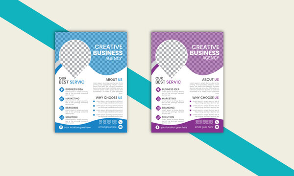 Creative Corporate & Business Flyer Brochure Template Design, accorporate creative colorful business flyer template design set, abstract business flyer, vector template design or business poster.
