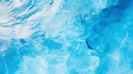 Fotobehang arrière plan graphique texture d'eau de piscine avec effet de caustique, illustration ia générative © sebastien montier