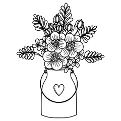 Vector flower for coloring book or page