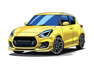 Vector illustration of stylish and colorful car