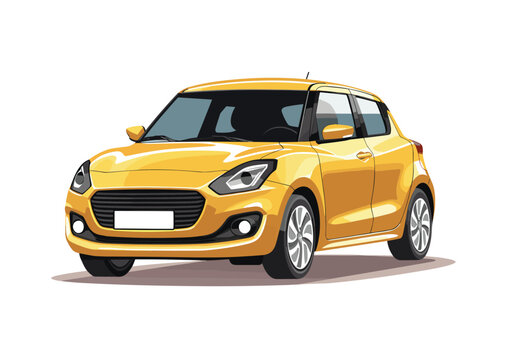 Vector illustration of stylish and colorful car