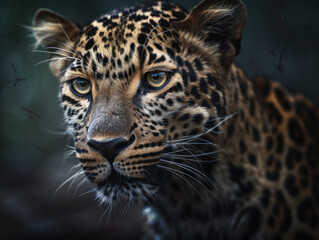 Leopard portrait close up created with Generative AI technology