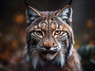 Obraz premium Lynx portrait close up created with Generative AI technology