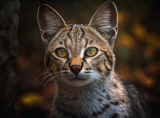 Savannah Сat portrait close up created with Generative AI technology