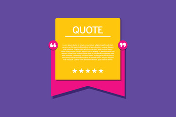 Quotes or testimonial blank template design