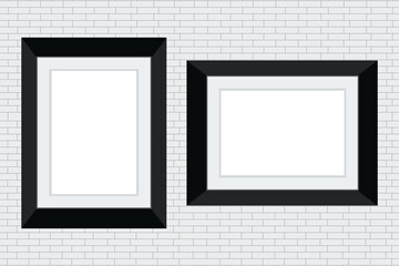 Composition with empty frame on wall