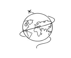 Travel the world by plane 