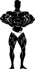 cbum lat pose bodybuilder vector silhouette