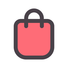 shopping bag flat line icon