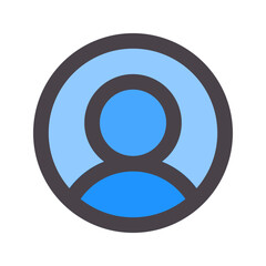 user profile flat line icon