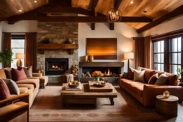 Picture of domestic living room, cozy sofa, luxury living room, living room interior, 