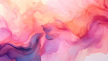 Fototapeta na wymiar abstract liquid alcohol ink flow swirls, gradients, background pattern, blue, pink purple, yellow