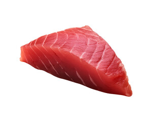 Tuna sashimi on transparent or white background. Raw tuna fish.