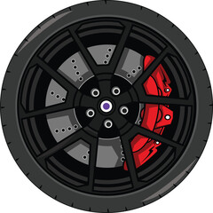 Obraz premium car wheel isolated on white background