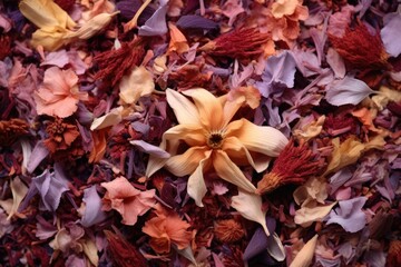 close-up of dried flower petals