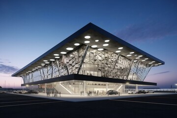 Fototapeta na wymiar Airport building design. Generative AI