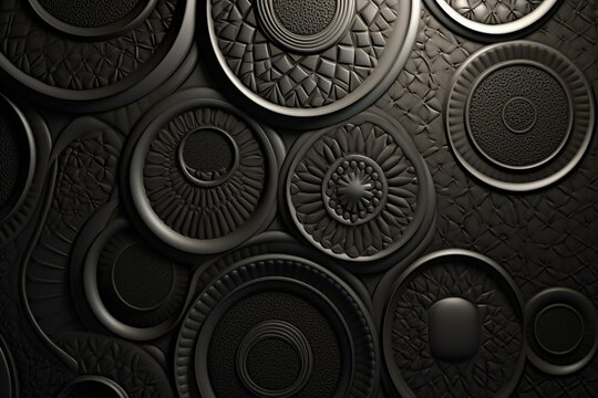 3D wallpaper with circular patterns. Generative AI