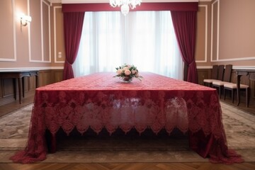 Tablecloth variety for hotel, restaurant, reception room. Generative AI