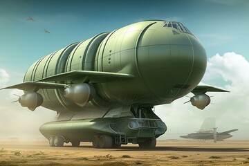 Aerial military transport. Generative AI