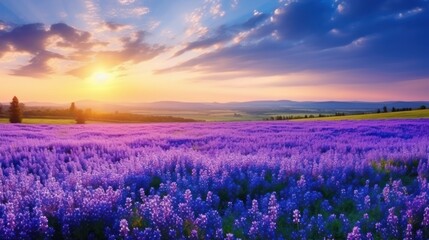 Obraz na płótnie Canvas Lavender flowers landscape