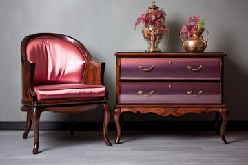 restored vintage furniture with a glossy finish