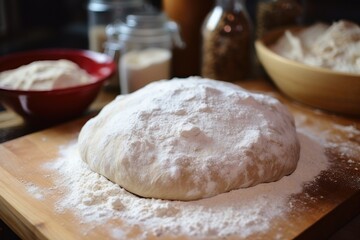 Fototapeta na wymiar freshly kneaded dough for homemade pizza