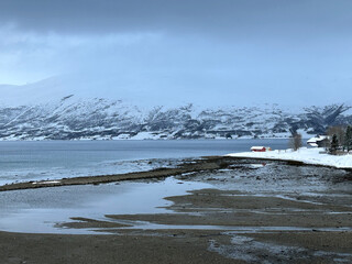 snowy landscape nature in Tromso, Norway