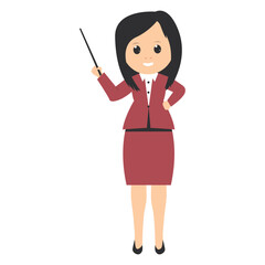 cute female teacher cartoon illustration