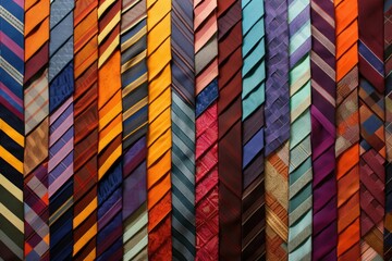 colorful collection of ties arranged neatly