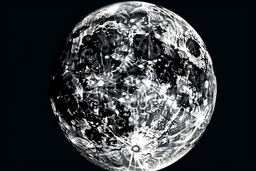 Full Moon. Visible lunar hemisphere from Earth. Generative AI