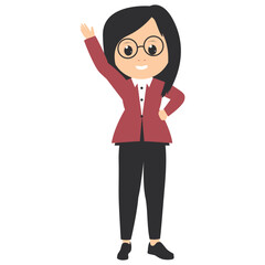 cute female teacher cartoon illustration