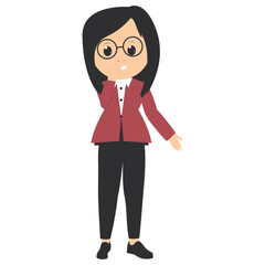 cute female teacher cartoon illustration
