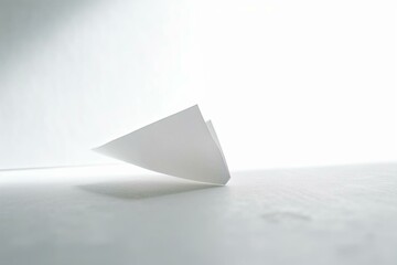 Single piece of paper floating alone in white space. Generative AI