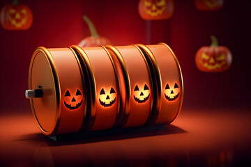 halloween slot machine, halloween event at the casino, casino chips, pumpkins and jack o lantern, games at the casino, las vegas, horror, fear, seasonal events, gambling,