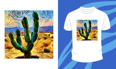 Vector graphic t-shirt design, with drawing