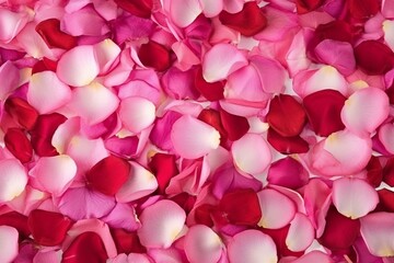 Frame made of rose petals. Generative AI