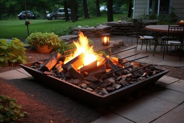 fire pit with skewers roasting marshmallows for smores