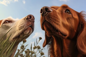 close-up of dogs nose sniffing the fresh air - obrazy, fototapety, plakaty